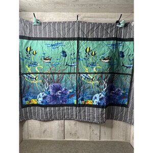Handmade Nautical Wall Hanging Quilt Reversible Skull & Ocean Theme 43x30"